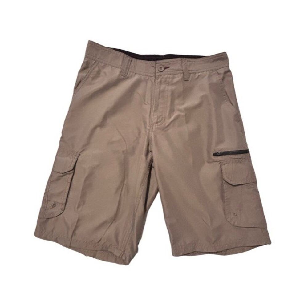 Burnside Cargo Shorts Utility Tan Size 30 Pockets 11” Inseam